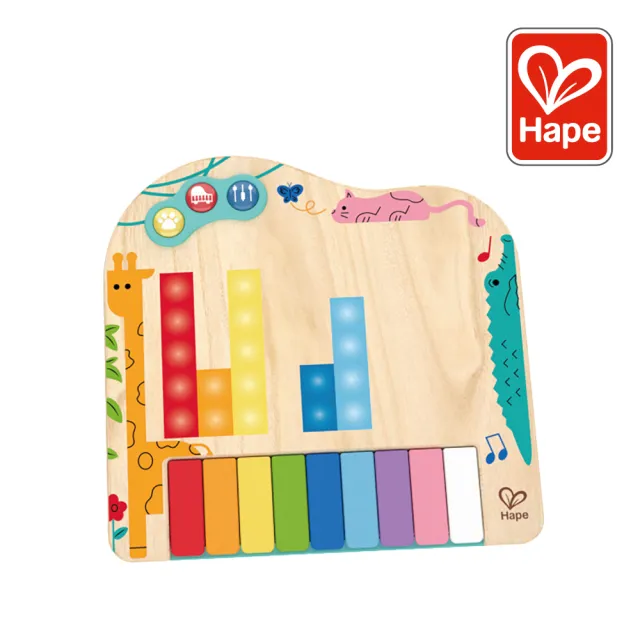 【Hape】動態像素鋼琴(聲音玩具/益智遊戲/木製玩具/木頭玩具)