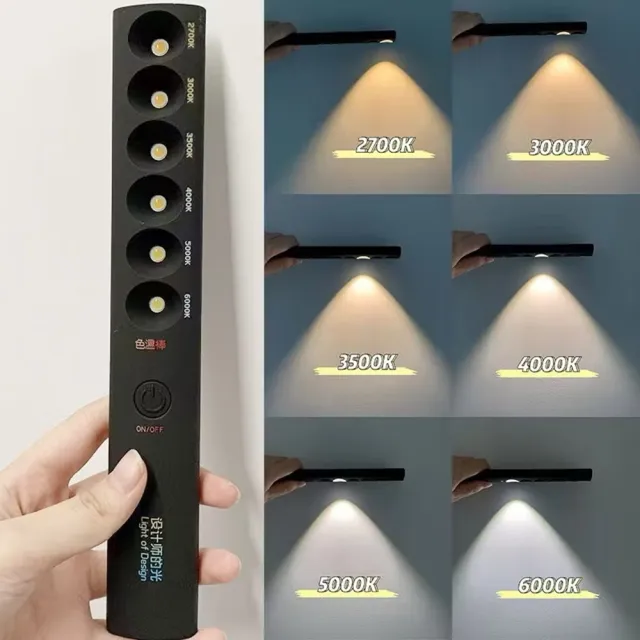 【加特屋】便攜式色溫棒 6種色溫演示 內置電池 usb充電(色溫比對 顯示 K數 色溫 照明)