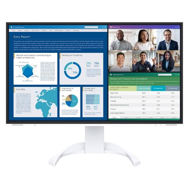 【EIZO】FlexScan EV2740X 白色 27型 IPS 4K 16:9 電腦螢幕(Type-C/可旋轉/可壁掛/內建喇叭/護眼)