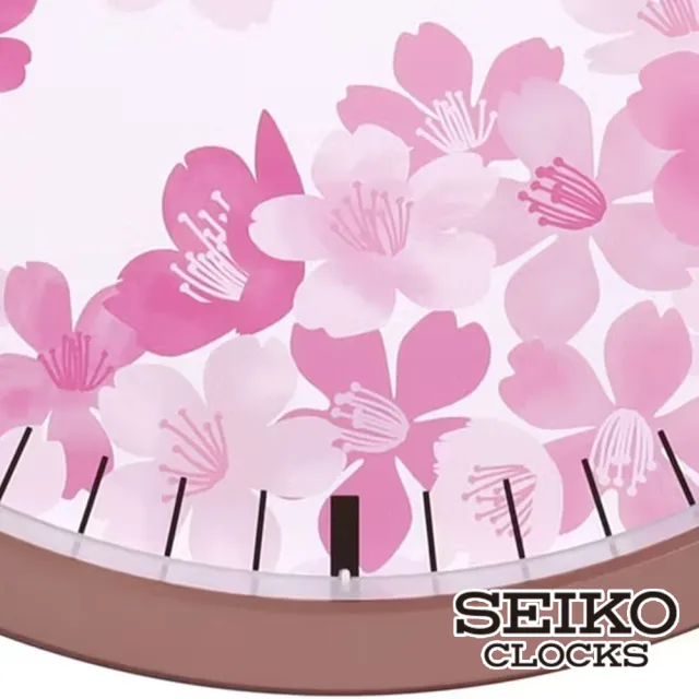【SEIKO 精工】唯美櫻花 指針式掛鐘 時鐘PIA020(時分秒指針顯示 簡約設計)