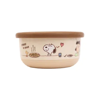 【HOUSUXI 舒希 官方直營】史努比－不鏽鋼雙層隔熱碗 420ml-A3