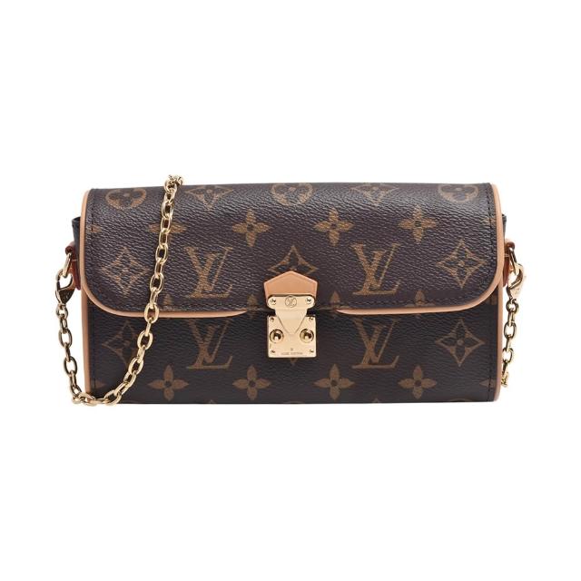 【Louis Vuitton 路易威登】M13566 經典Pochette Camille系列Monogram帆布牛皮手拿/斜背包(棕色)