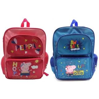 【Peppa Pig 粉紅豬】佩佩豬透氣雙層書包(台灣正版授權)