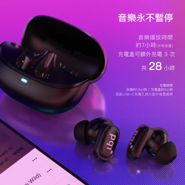 【PQI 勁永】BT11 雙降噪真無線耳機(藍牙5.4/防潑水/ANC+ENC雙降噪)