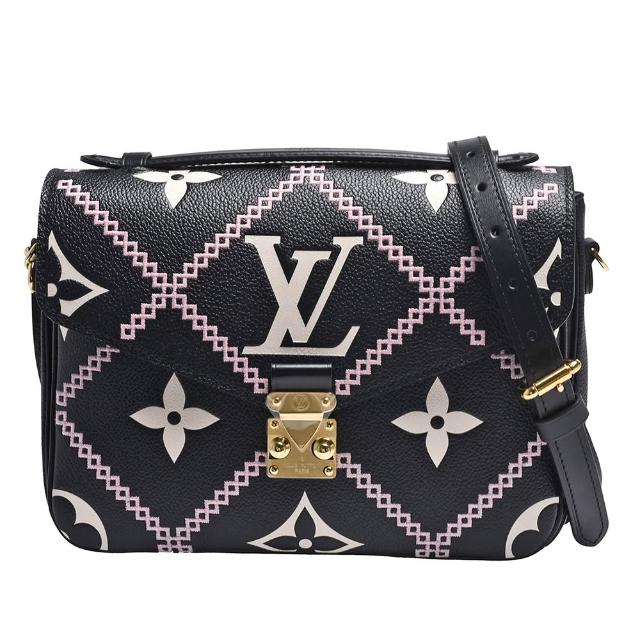 LV LOUIS VUITTON路易威登 M46028 POCHETTE METIS 系列經典 Empreinte 皮革手提 / 斜背郵差包