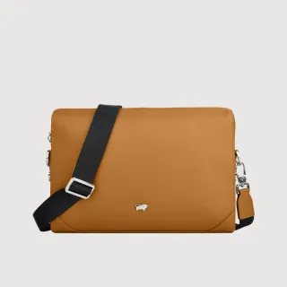 【BRAUN BUFFEL 德國小金牛】斯萊特-A 橫式斜背包-淺棕色(BF565-62-CS) 男包送禮推薦