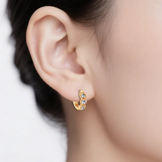 【Luster】38女王!10分 D/VS 培育鑽 純銀 鑽石耳環 耳扣-任選(培育鑽石X6總重0.60克拉)