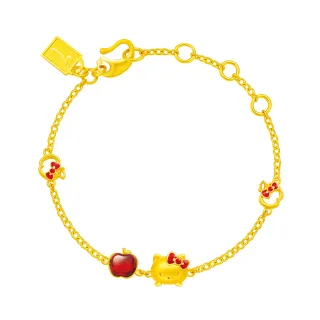 【Just Gold 鎮金店】Hello Kitty 蘋安萌福 黃金手鍊