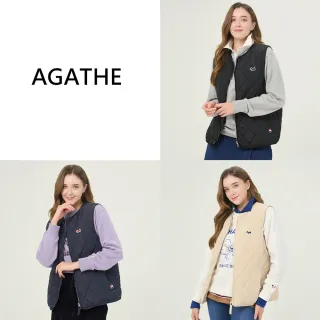 斷碼福利AGATHA刺繡菱格絎縫背心(U)