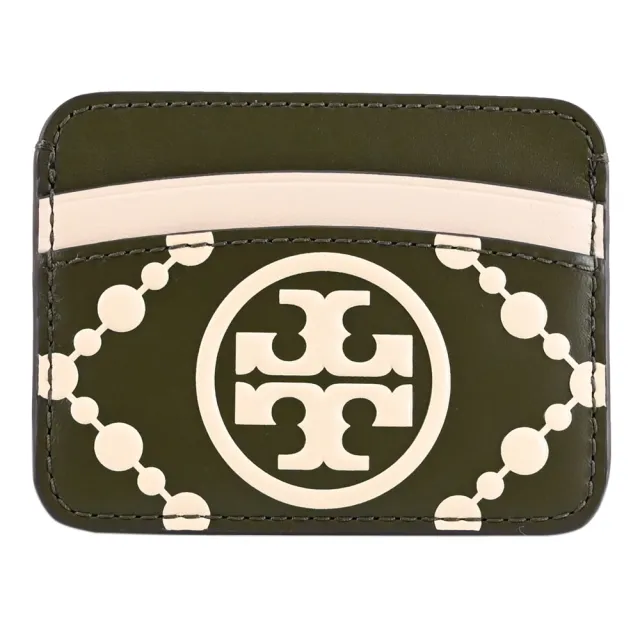 【TORY BURCH】品牌雙T LOGO圖騰信用卡證件名片隨身卡(深綠)