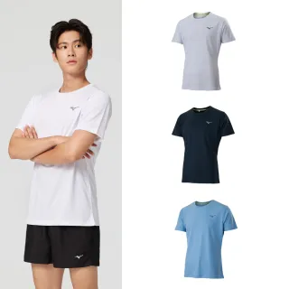 【MIZUNO 美津濃】二件組 防曬吸濕排汗速乾 男路跑短袖T恤 運動短T J2TAB001XX
