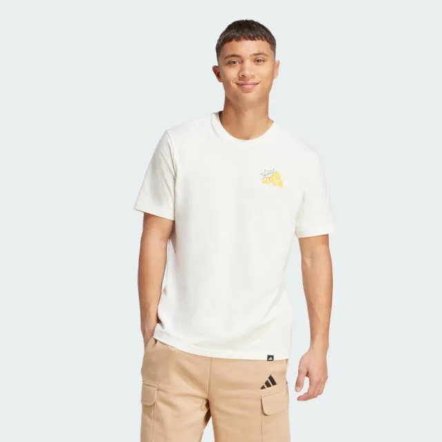 【adidas 愛迪達】短袖上衣 男 M CHEESE T 米白 JM6459