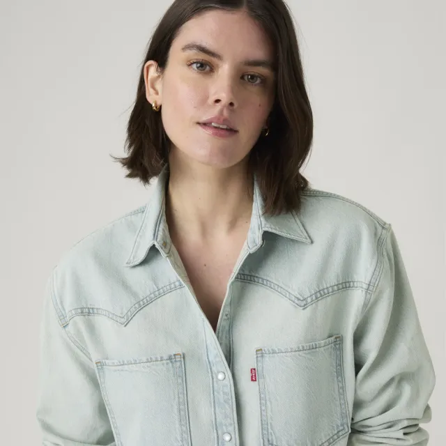 【LEVIS】長袖襯衫 牛仔襯衫 雙口袋設計 女生上衣 熱賣單品 A7244-0059