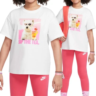 【NIKE 耐吉】G NSW Photo Tee 大童 白色 童裝 兒童 寬鬆 運動 休閒 短袖 HQ2337-100
