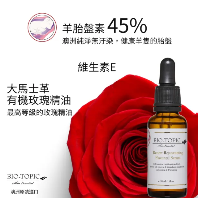 【BIO-TOPIC 塔碧絲】活齡玫瑰胎盤精純露30ml(2瓶組)