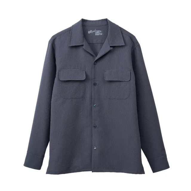 【MUJI 無印良品】男透氣彈性泡泡紗襯衫式外套(共4色)