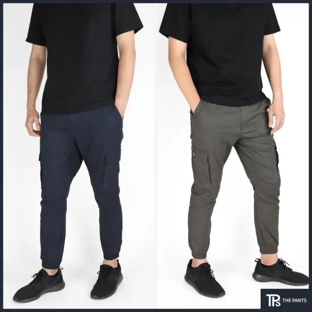 【THE PANTS 有件褲子】棉質束口工作褲 褲襠有拉鍊 可繫皮帶 輕薄微彈性 四季可穿(共五色 提供加大尺寸)
