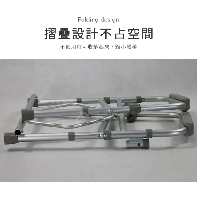 【澄境】高碳鋼雙扶手可移動折疊坐便椅(七段可調 馬桶椅 便盆椅 可折合 洗澡椅 防滑椅 浴室凳 洗澡凳)