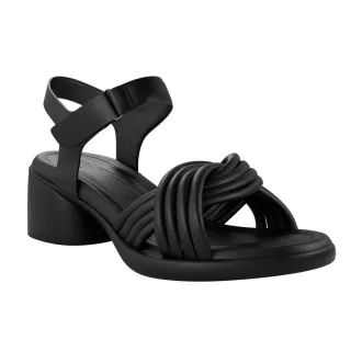 【ecco】SCULPTED SANDAL LX 35 雕塑優雅流線中低跟涼鞋 女鞋(黑色 22279301001)