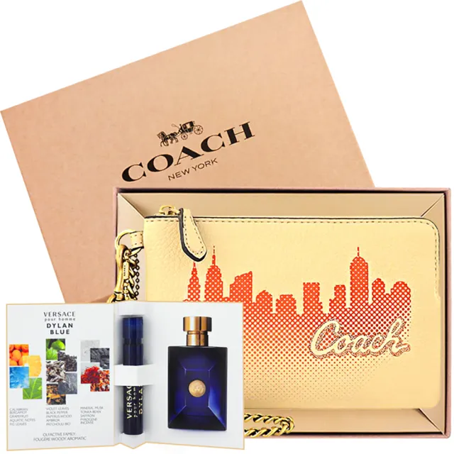 【COACH】手拿包/名片夾/化妝包+品牌禮盒or紙袋(多款多色任選/交換禮物)