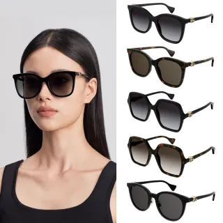 【GUCCI 古馳】雙G LOGO 經典膠框太陽眼鏡組合(禮物／送禮首選 GG1071S、GG1072SA、GG1073SK)