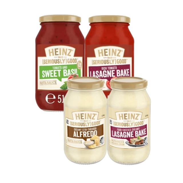 【Heinz 亨氏】義大利麵醬(番茄羅勒/濃郁番茄紅酒/原味白醬/四種起司白醬)