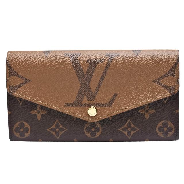 【Louis Vuitton 路易威登】M80726 SARAH系列經典Monogram雙色帆布印花暗釦長夾