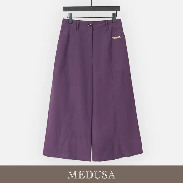 【MEDUSA 曼度莎】現貨-紫色剪裁闊腿休閒寬褲（M-XL）｜女寬褲 女休閒長褲 女休閒褲(601-5250B)