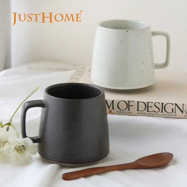 【Just Home】樸式手感窯燒陶瓷馬克杯-白脂(可微波 340ml 杯子 咖啡杯 水杯  拿鐵杯)