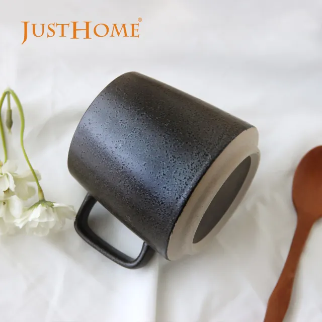 【Just Home】樸式手感窯燒陶瓷馬克杯-白脂(可微波 340ml 杯子 咖啡杯 水杯  拿鐵杯)