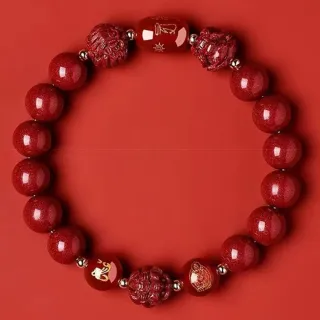 【KT DADA】交換禮物 硃砂手串 紫金砂手鍊 三合六合 招財手鍊 開運手鍊 保平安 避邪手鍊 手鍊 佛珠 