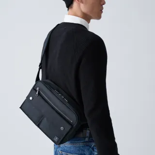 【PORTER INTERNATIONAL】低調奢華MELODY雙層斜背包(藍)