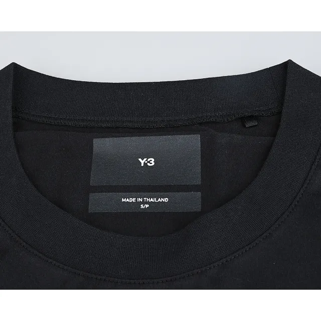 【Y-3 山本耀司】Y-3 正反草寫塗鴉LOGO前短後長設計純棉短袖T恤(男女款/黑)