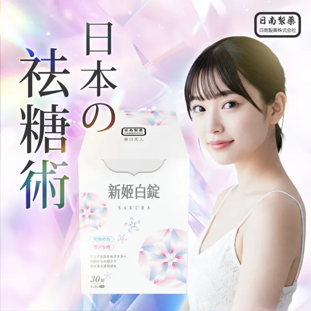 【日南製藥】日本高濃度雪櫻 姬白錠1盒(共30粒 透亮美肌 Q彈潤澤)