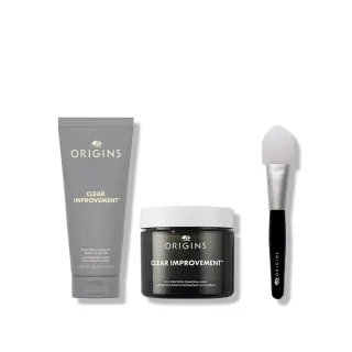 【ORIGINS 品木宣言】零黑粉淨化面膜組(泥娃娃奇亞籽面膜75ml+0黑粉面膜75ml)