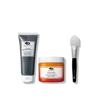 【ORIGINS 品木宣言】黑粉元氣面膜組(泥娃娃面膜75ml+亮顏C面膜75ml)