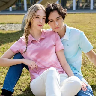 【ATUNAS 歐都納】女款ATUNAS-TEX吸濕排汗透氣短袖POLO衫(A2PS2534W漸層玫粉/防曬抗UV/休閒/日常穿搭)