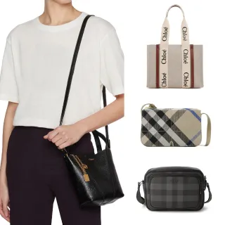 【Chloe’ 蔻依】Chloe x BURBERRY 品牌經典托特包/斜背包/後背包(多款任選)