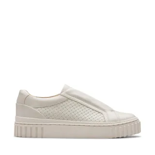 【Clarks】女鞋 Mayhill Bay  編織鞋面LOOK套入餅乾鞋 休閒鞋 小白鞋(CLF81207C)