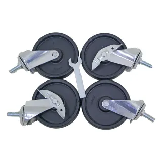 【居家cheaper】層架專用工業用四吋大輪子 二活二煞 100mm(贈板手+管套/一組四顆入/腳輪/層架配件/工業輪)