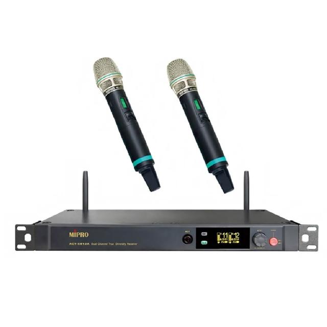 【MIPRO】ACT-5812A 配2手握式麥克風 ACT-580H管身 MU-80A音頭(5GHz數位雙頻道接收機)