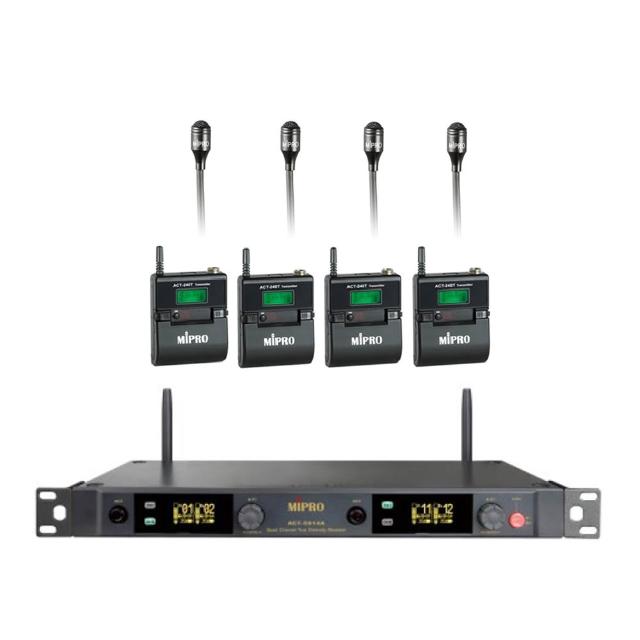 【MIPRO】ACT-5814A 配4領夾式麥克風(5GHz數位四頻道無線麥克風)