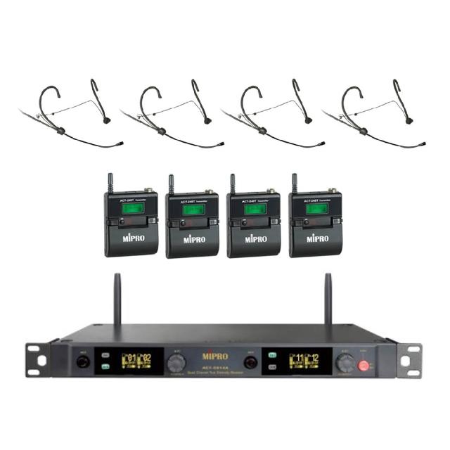 【MIPRO】ACT-5814A 配4頭戴式麥克風(5GHz數位四頻道無線麥克風)