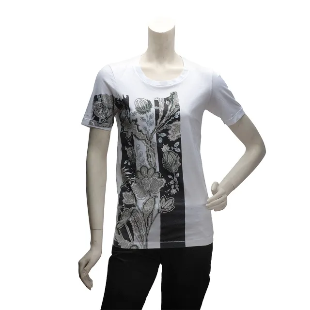 【Balenciaga 巴黎世家】變形蟲花朵短袖T恤(展示品-女_S/274086-9000-S展)