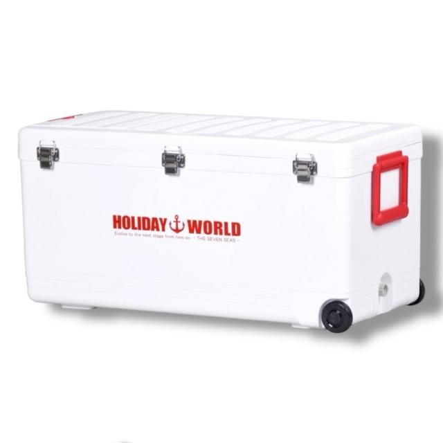 【SHINWA 伸和】伸和 HOLIDAY WORLD LC 48L 紅白色 保冷保溫冰箱(冰箱/配備/釣具/露營)
