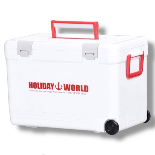 【SHINWA 伸和】伸和 HOLIDAY WORLD LC 33L 紅白色 保冷保溫冰箱(冰箱/配備/釣具/露營)