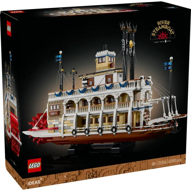 【LEGO 樂高】Ideas 21356 河上汽船(船玩具 蒸汽船 居家擺設 積木)