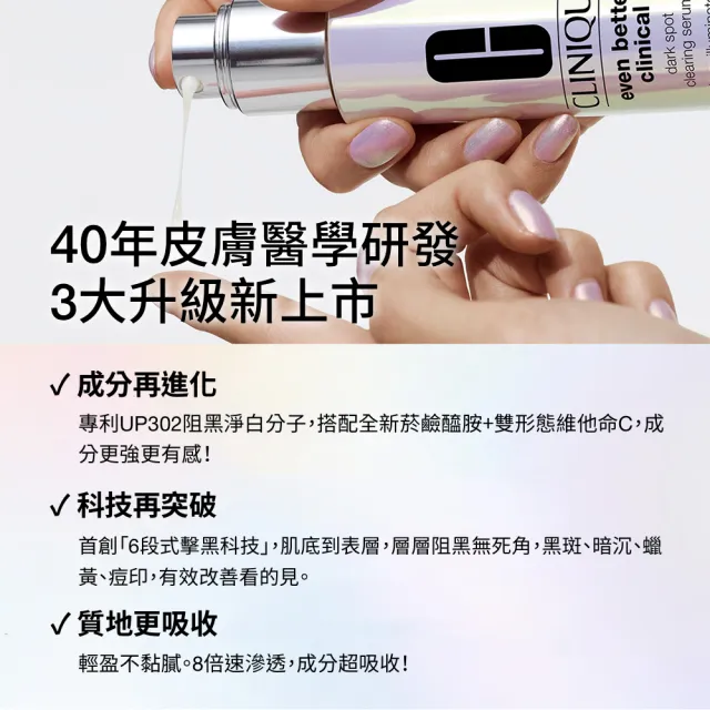 【CLINIQUE 倩碧】超激光淡斑精粹PRO雙星組(淡斑精粹PRO 50ml+淡斑保濕輕乳霜15ml/美白淡斑精華)
