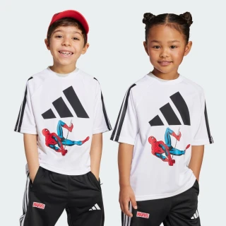 【adidas 愛迪達】短袖上衣 童裝 男女童 蜘蛛人 漫威 亞規 LK MRVL SM T 白 JM0806