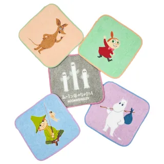 【Marushin 丸真】原廠正貨 Moomin 迷你小方巾五入組(姆明的夥伴)
